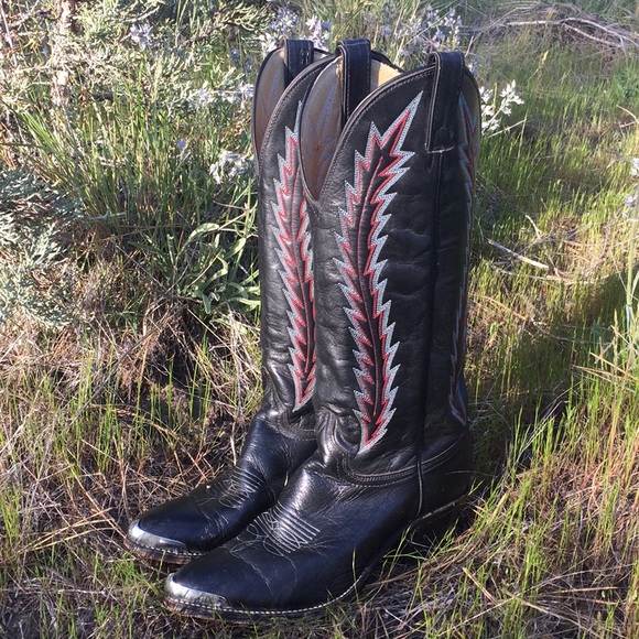 Abilene Shoes - Abilene Embroidered Leather Cowgirl Boots 8M